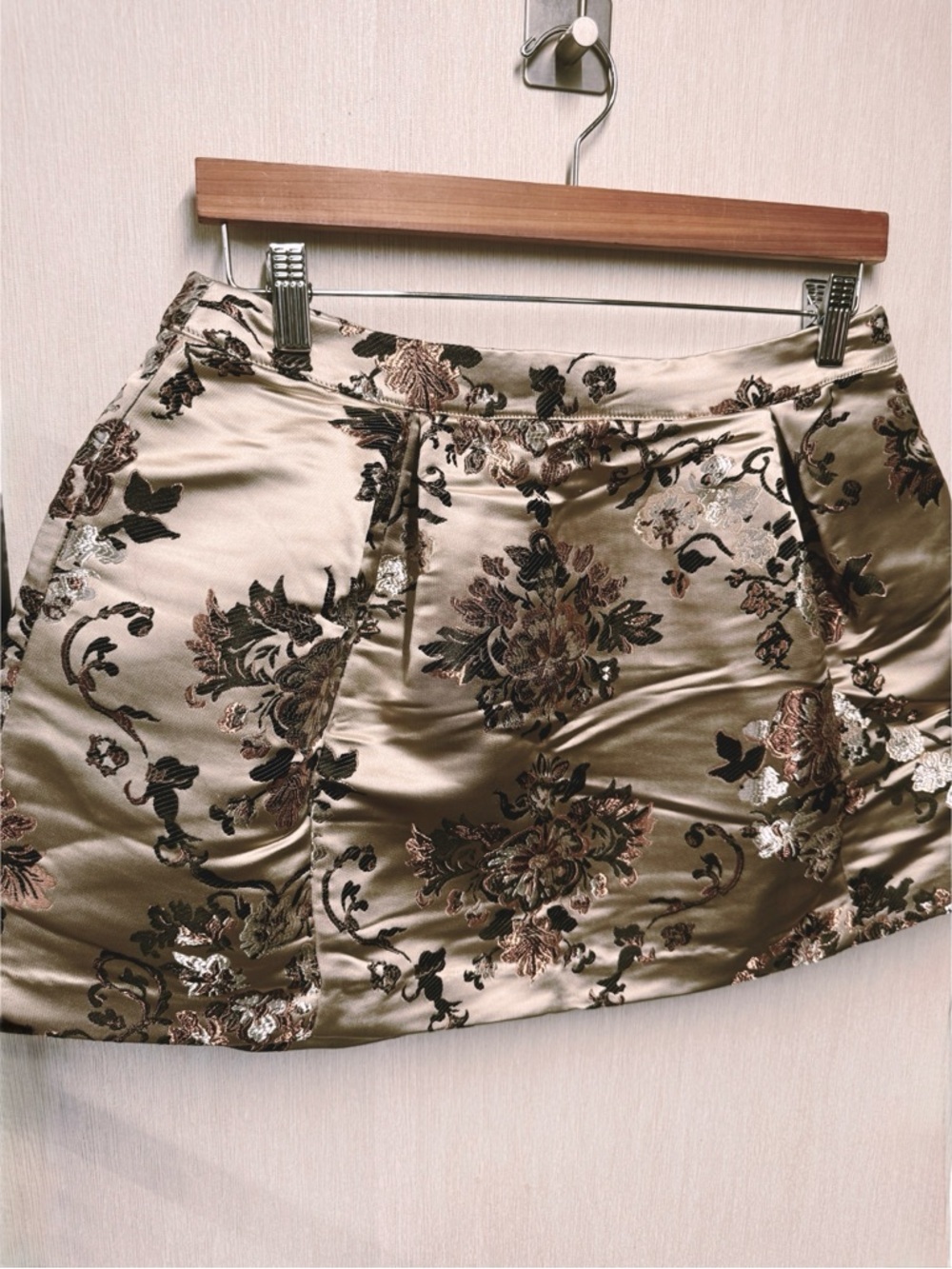 NWT Free People Benjamine Satin Miniskirt Champagne Combo, Size 8 - Picture 3 of 9
